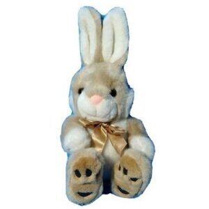 Wal-Mart Sitting Bunny Rabbit Plush Tan White Stuffed Animal Toy 12 inch